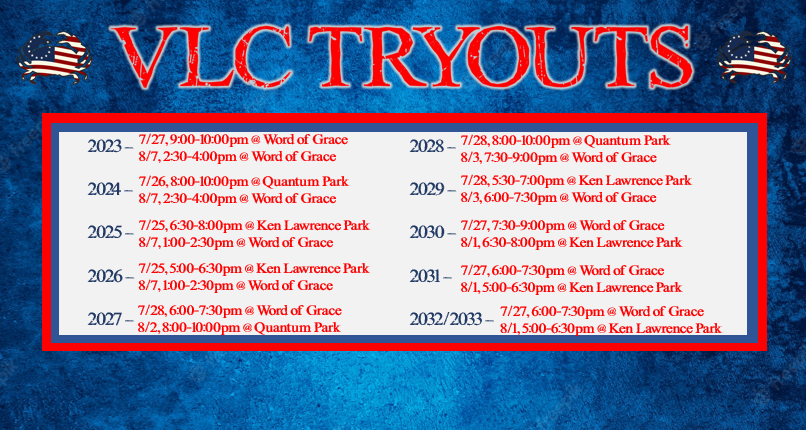 tryout times and dates